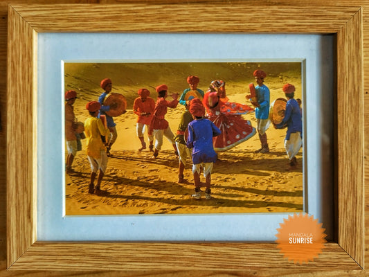 Pair of mounted and framed Indian postcards