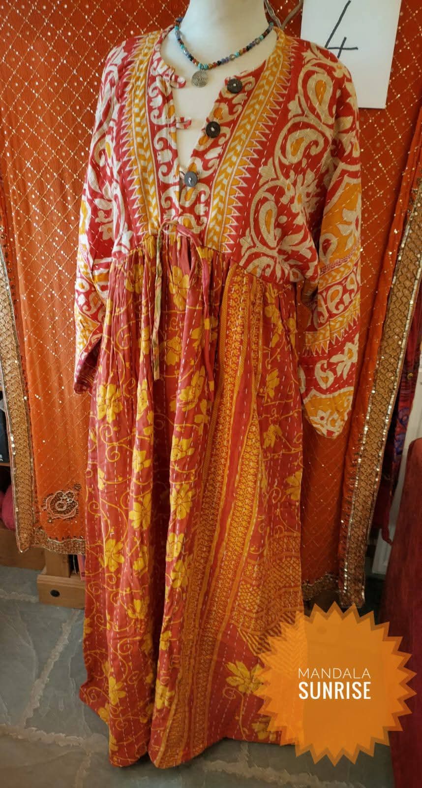 Peasant sleeved Kantha Dress F/S (number 4)