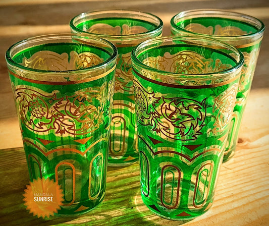 4 moroccan tea glasses
