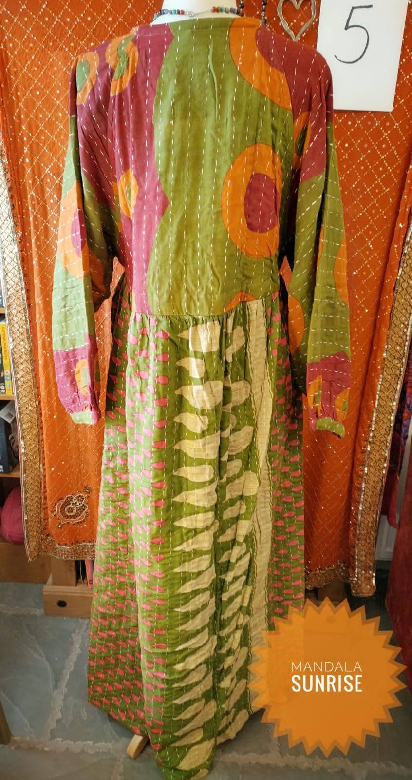 Peasant sleeved Kantha Dress Freesize (number5)
