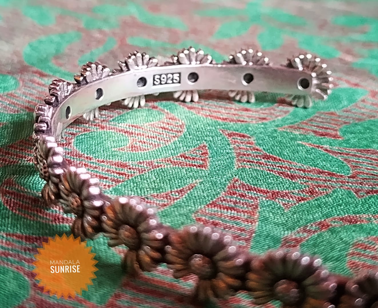 Sunflowers hallmarked silver 925 bangle