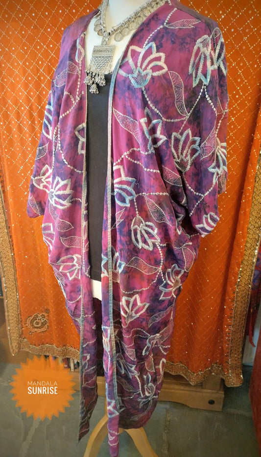 Silk embroidered Kimono