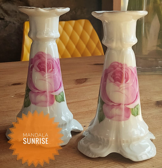 Vintage porcelain candle sticks