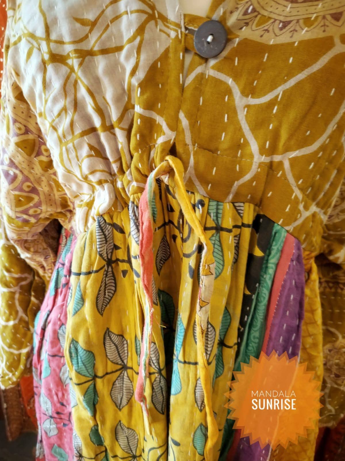 Peasant sleeved Kantha Dress free size (number6)