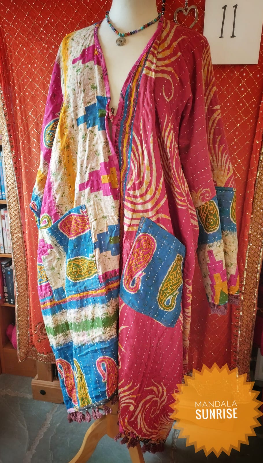 Kantha Duster/kimono style jacket size 10 to 22 (Number 11)