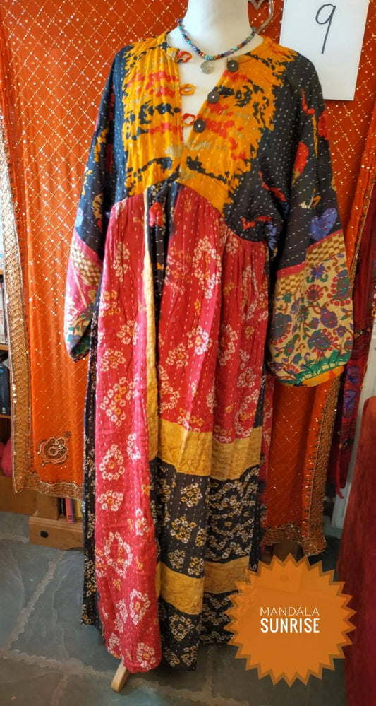 Peasant sleeved Kantha Dress free size (number 9)