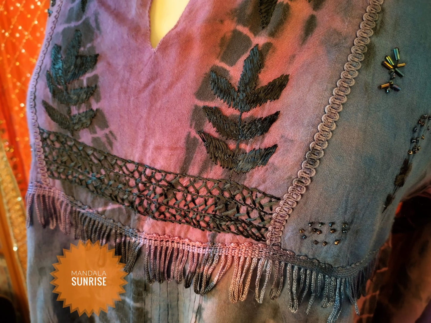 Vintage tye dye hippy tunic top