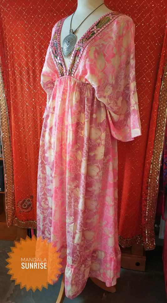 100% Silk boho dress
