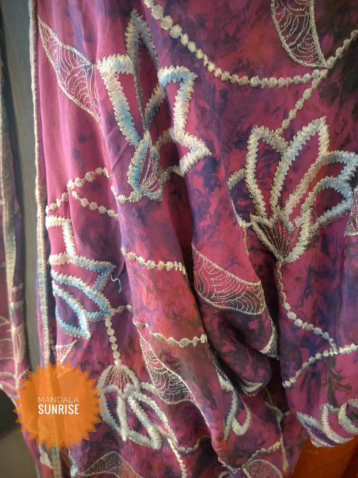 Silk embroidered Kimono