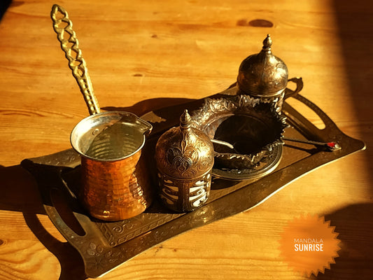 Turkish coffee set for 2 with tray