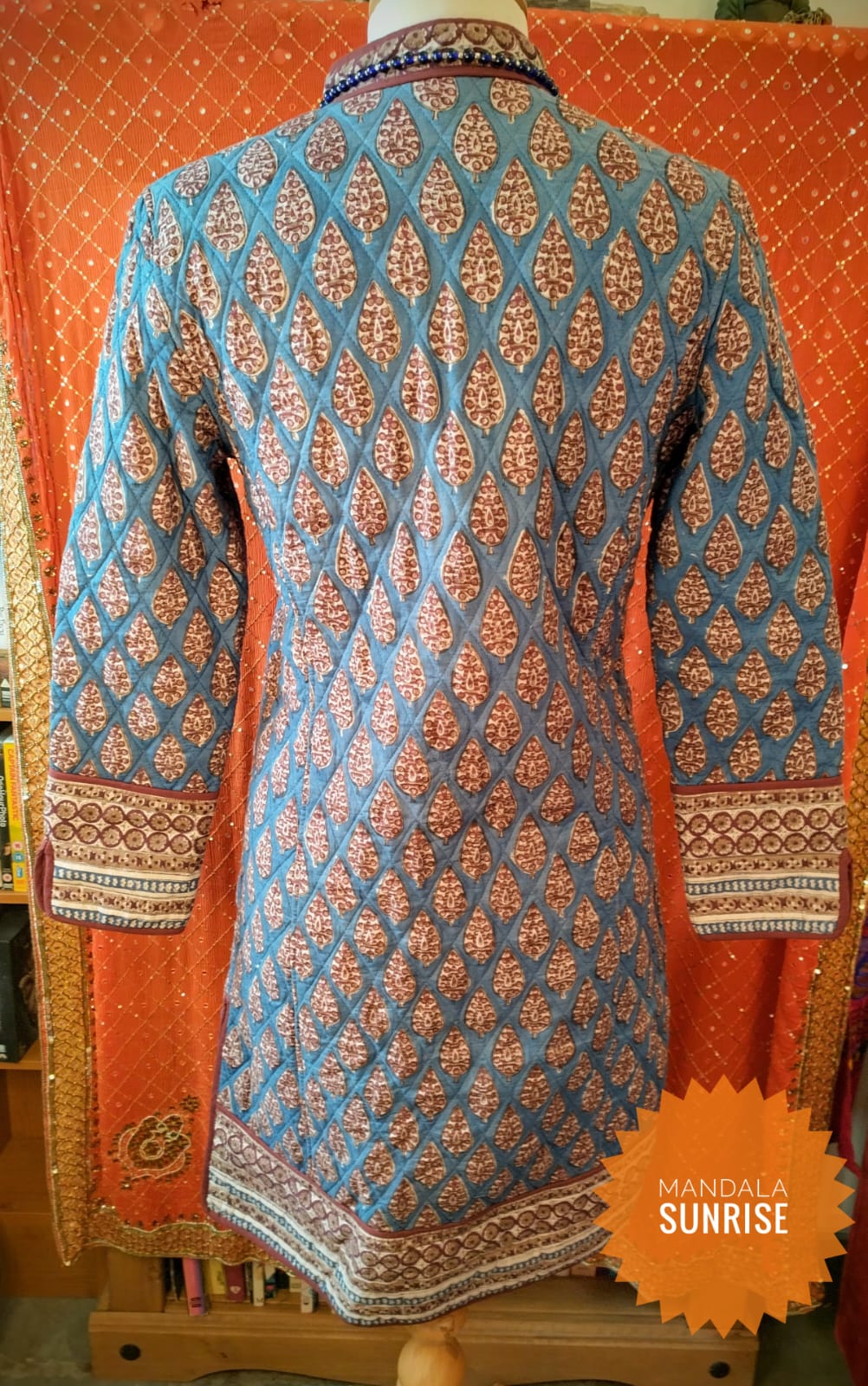 Indian Vintage Block print long Jacket Coat by Anokhi