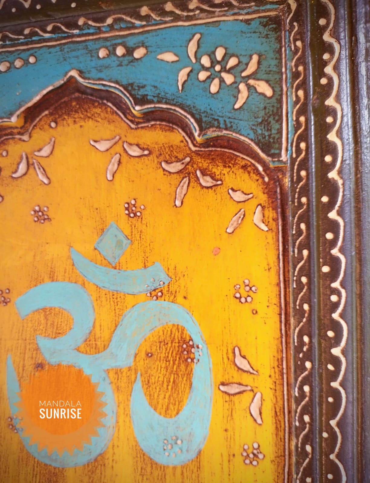 Wall hanging vintage Indian frame hand painted by Angie