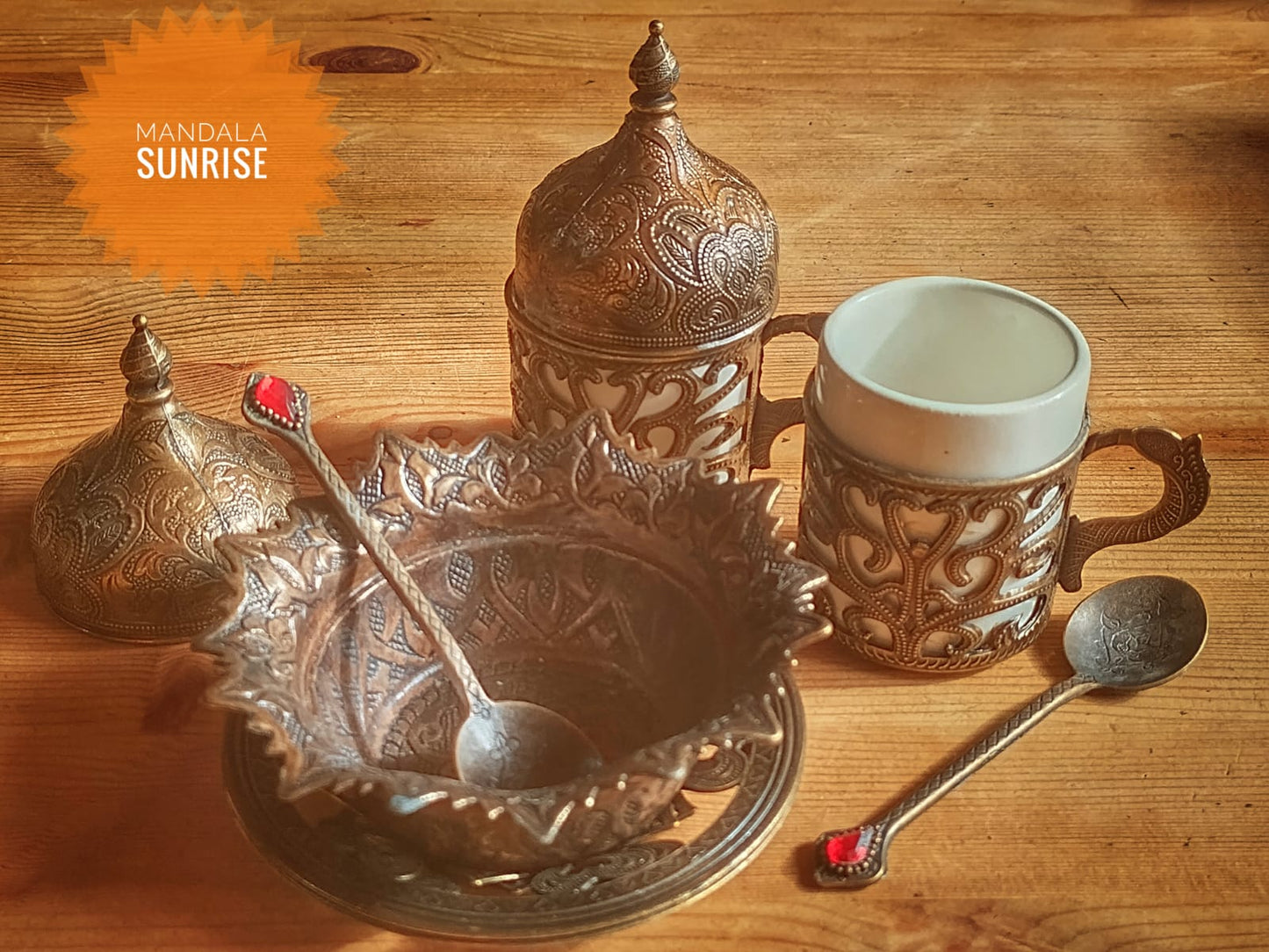 Turkish coffee set for 2 with tray