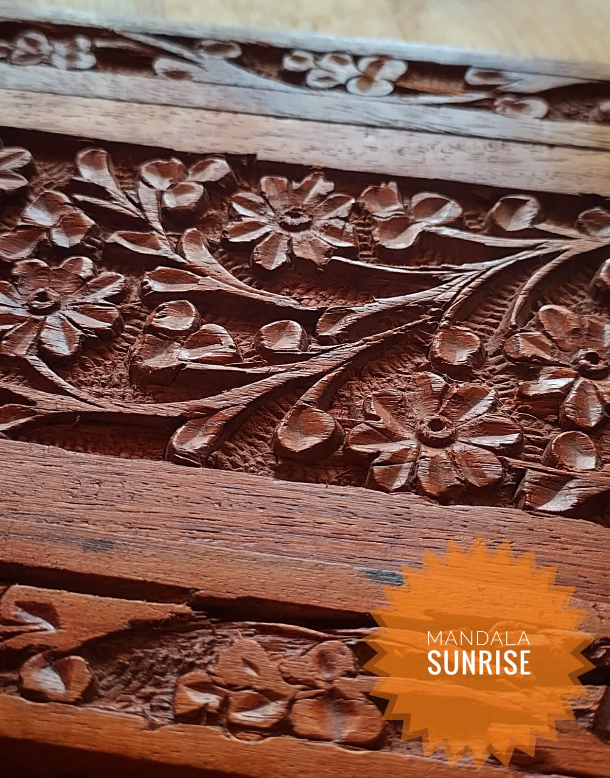 Vintage carved wooden book slide
