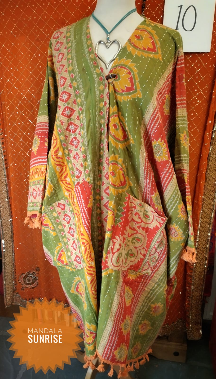 Kantha Duster/kimono style Jacket size 10 to 22 (number 10)