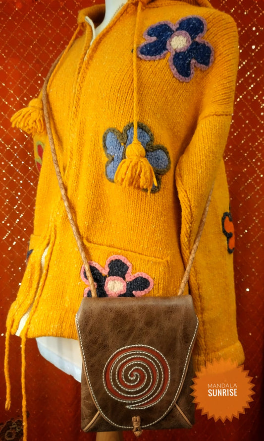 Leather envelope cross body bag