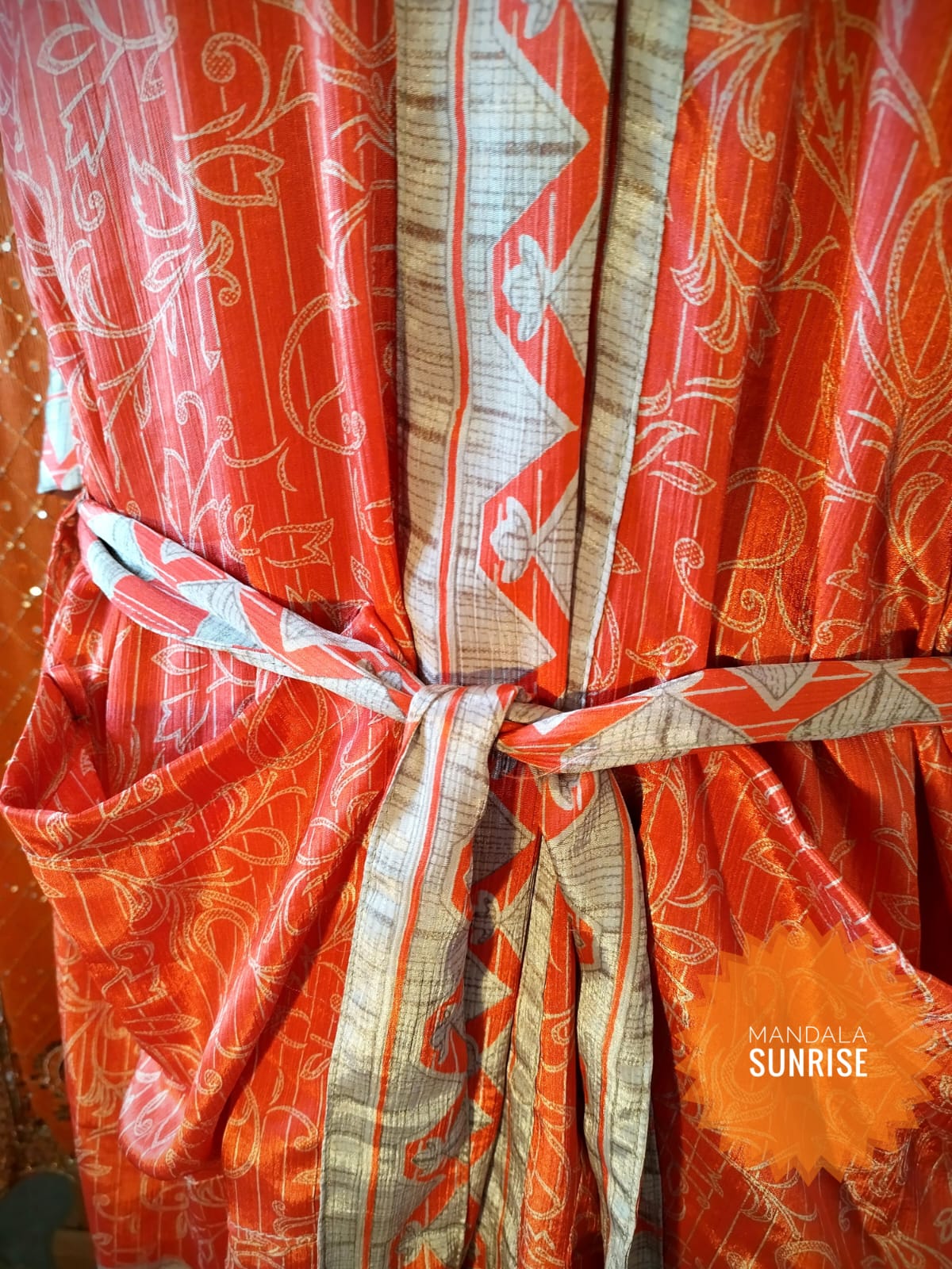 Orange kimono gown free size
