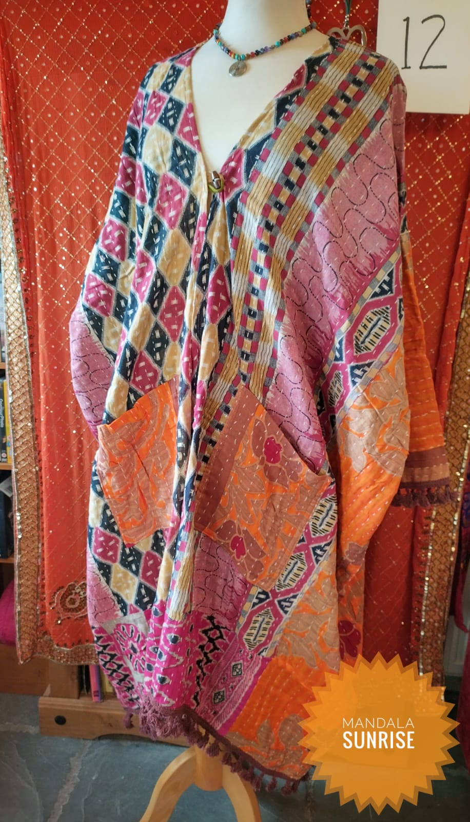 Kantha Duster/ Kimono style jacket size 10 to 22 (Number 12)