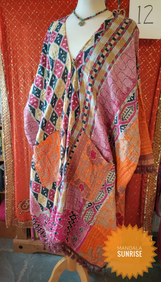 Kantha Duster/ Kimono style jacket size 10 to 22 (Number 12)