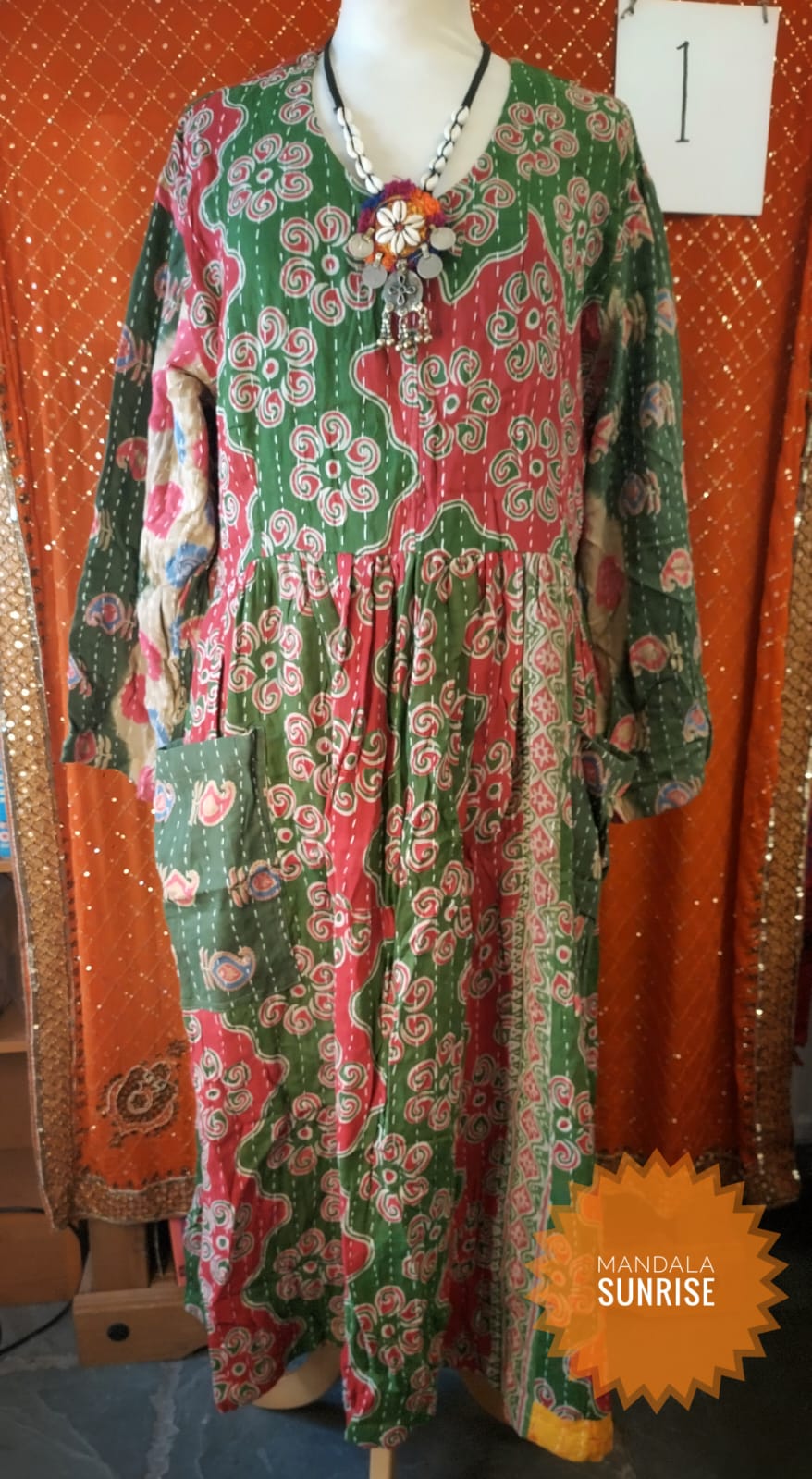 Long Sleeved Kantha Dress f/s (1)