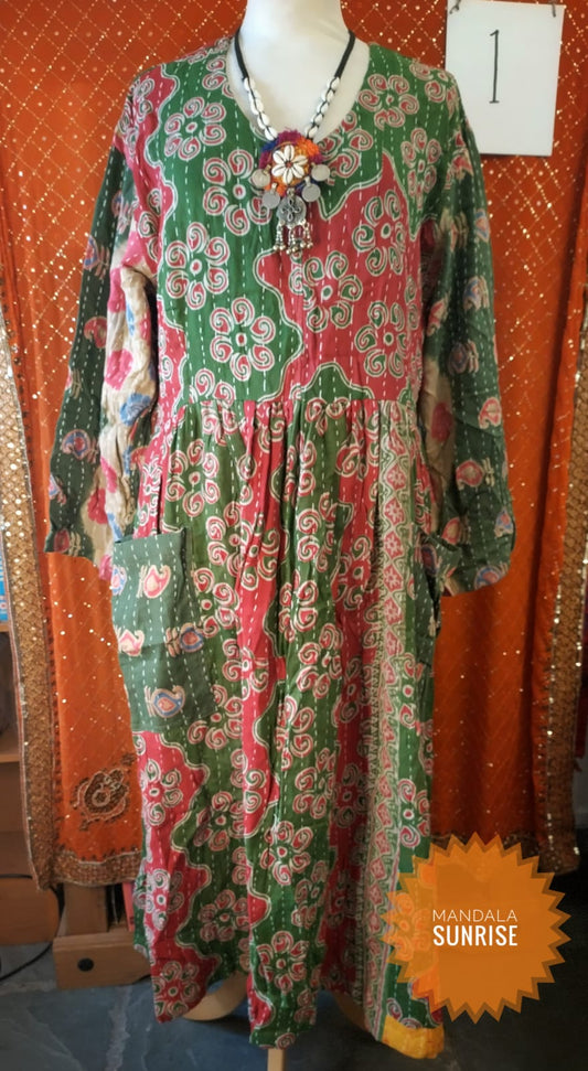 Long Sleeved Kantha Dress f/s (1)