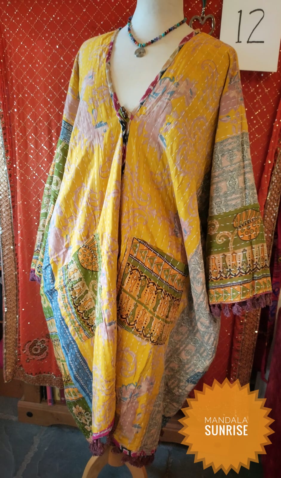 Kantha Duster/ Kimono style jacket size 10 to 22 (Number 12)