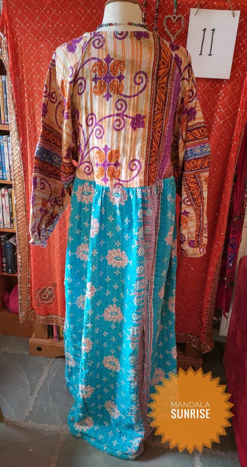 Peasant sleeved Kantha Dress free size (number 11)