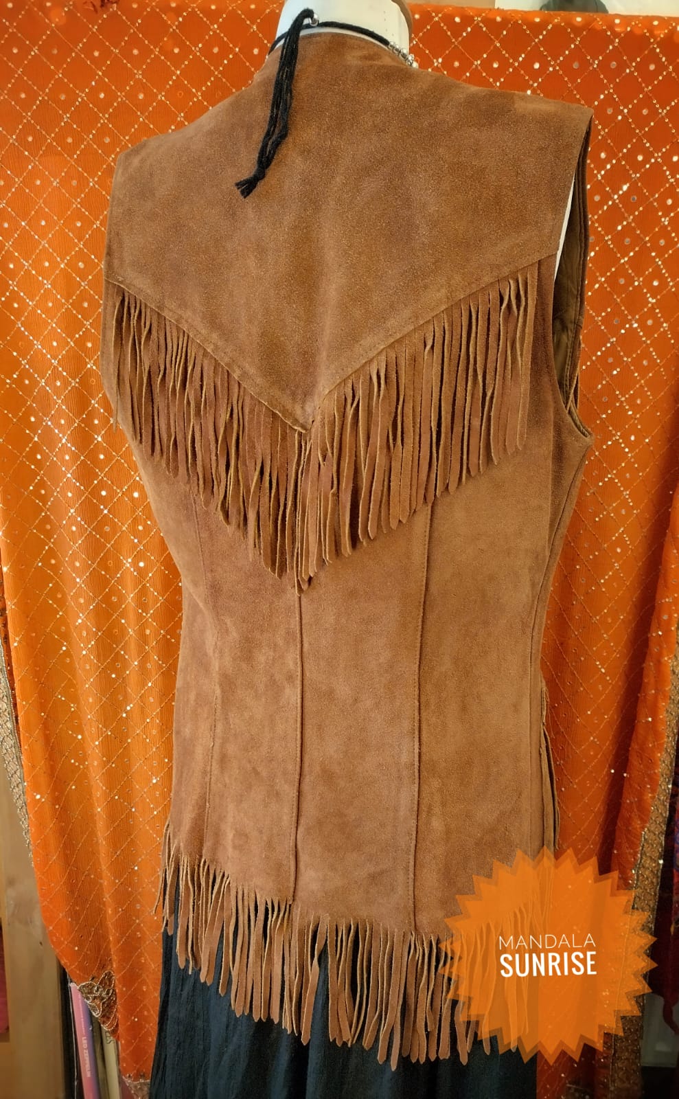 Vintage suede fringed waistcoat 8/10