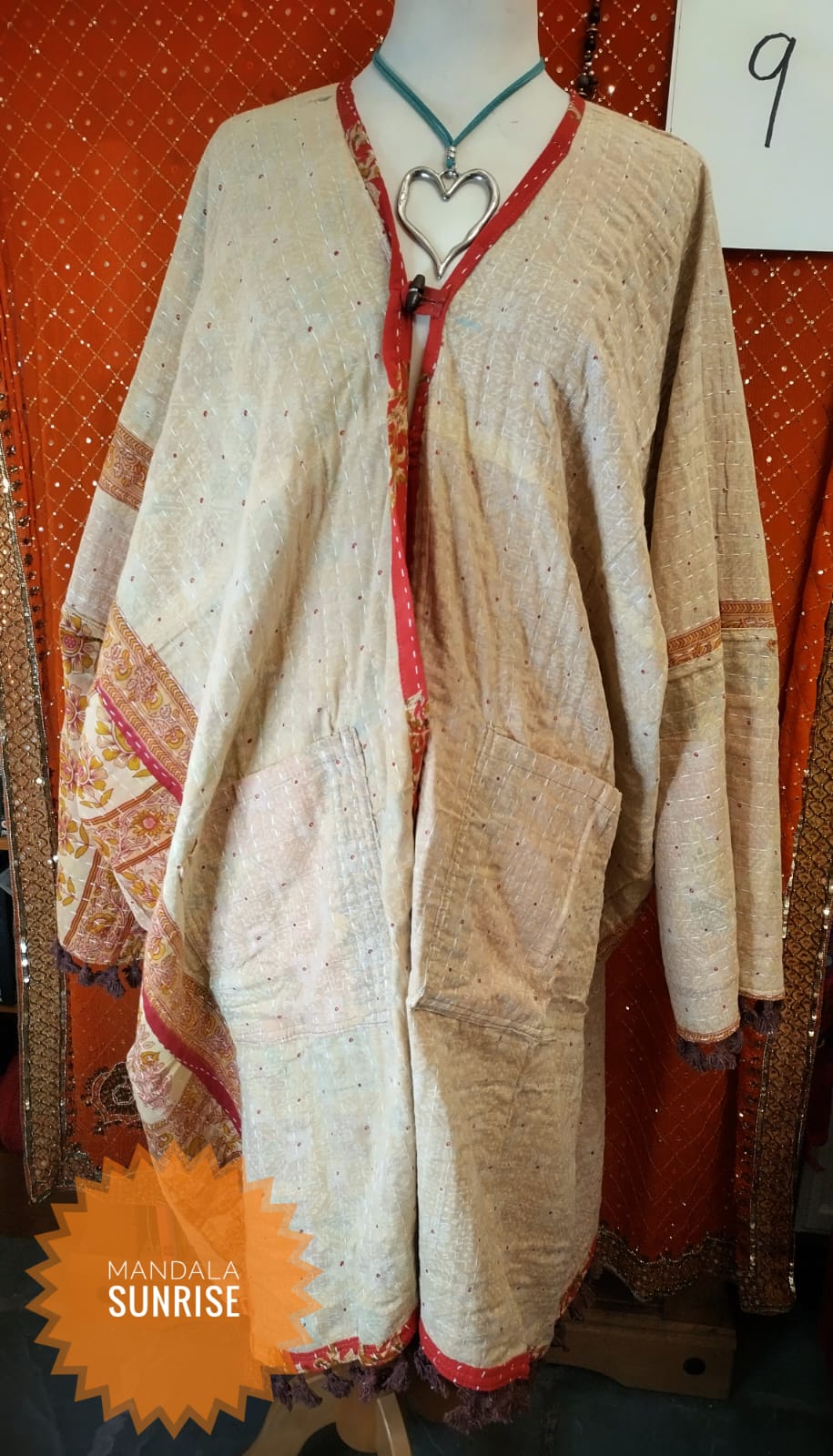 Kantha Duster/kimono style jacket size 10 to 22 (Number 9)