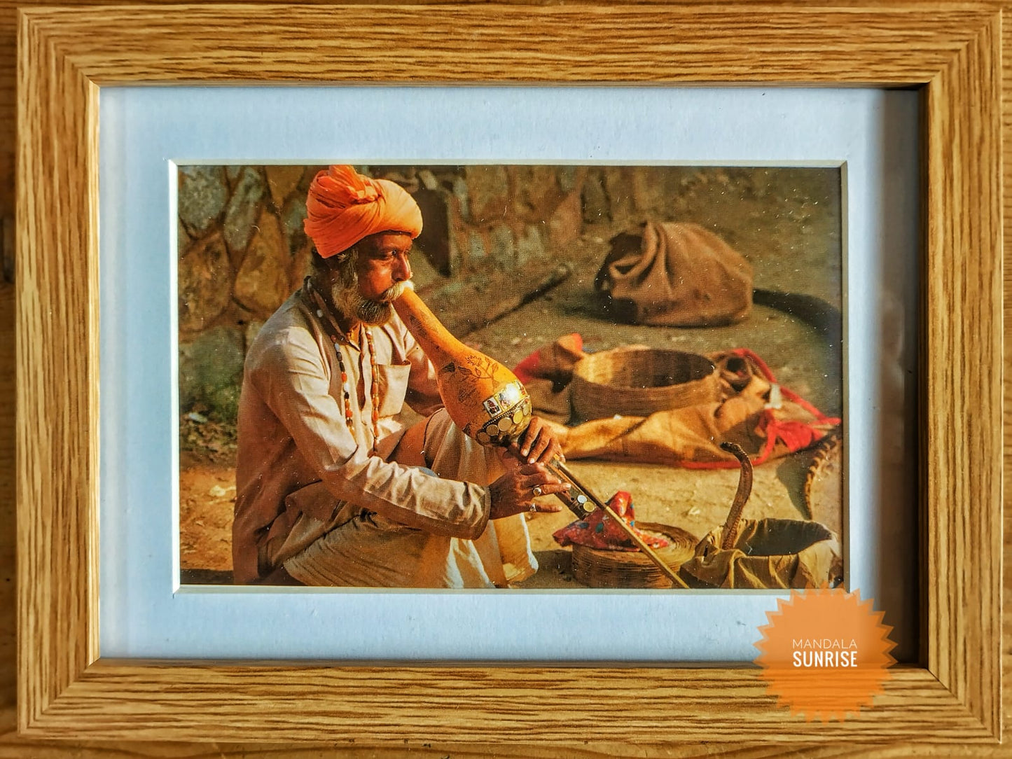 Pair of mounted and framed Indian postcards