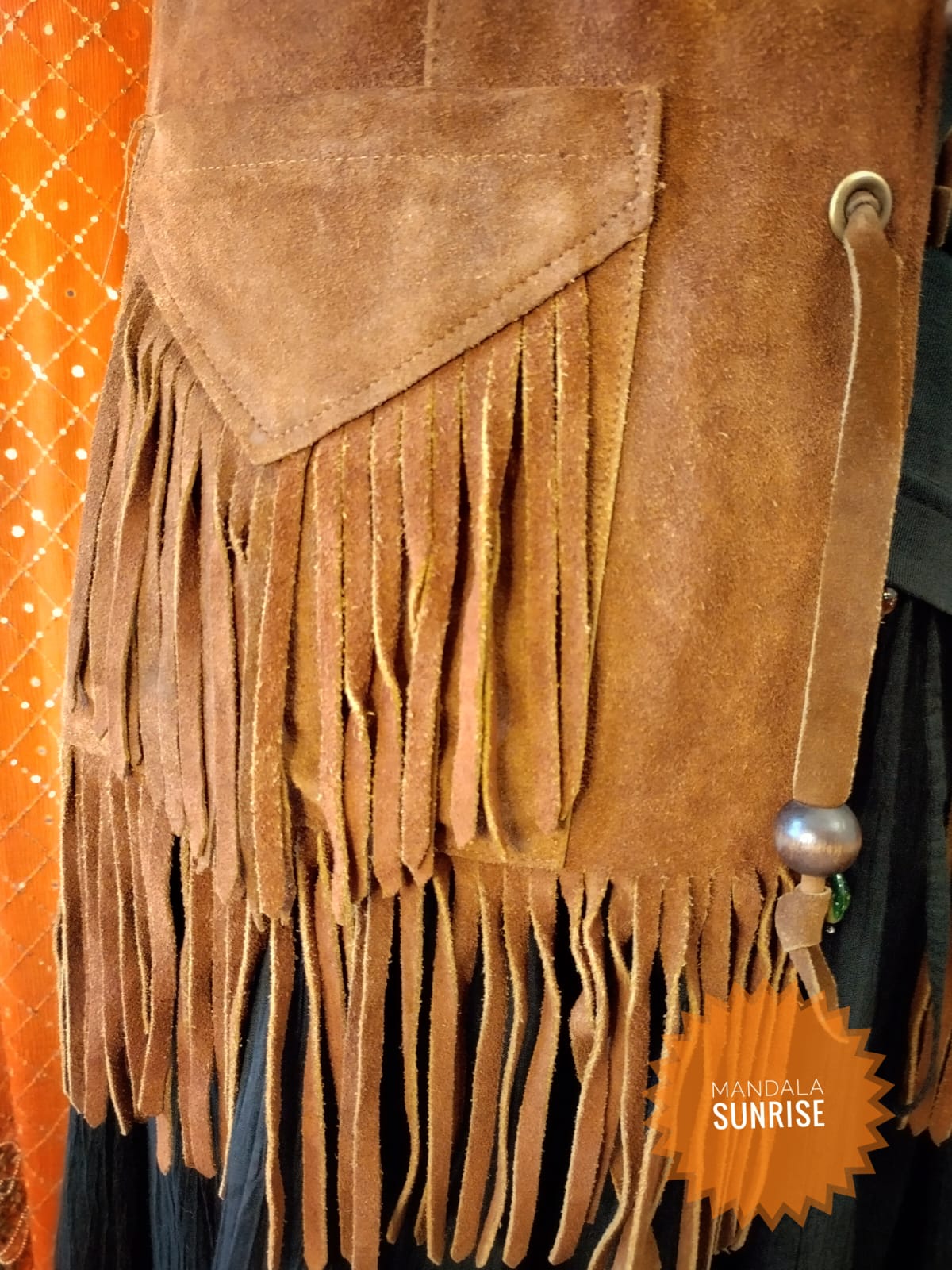 Vintage suede fringed waistcoat 8/10