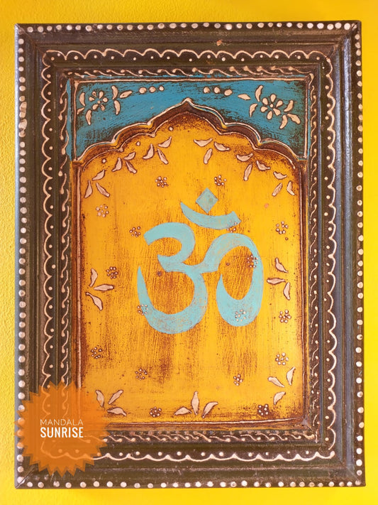 Wall hanging vintage Indian frame hand painted by Angie