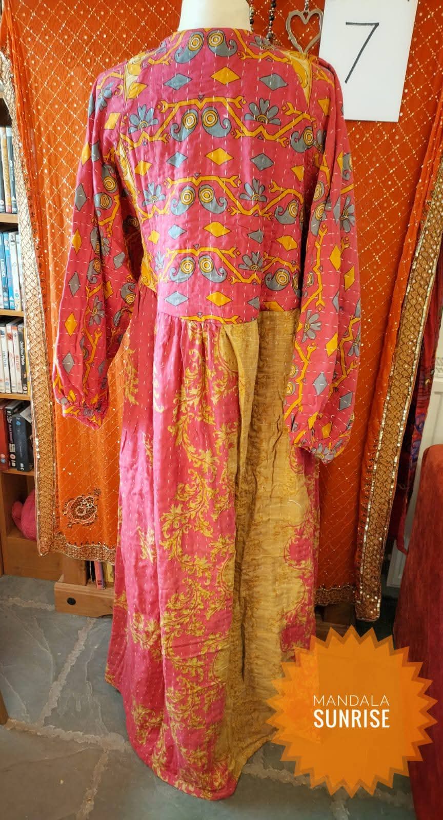 Peasant sleeved Kantha Dress free size (number7)