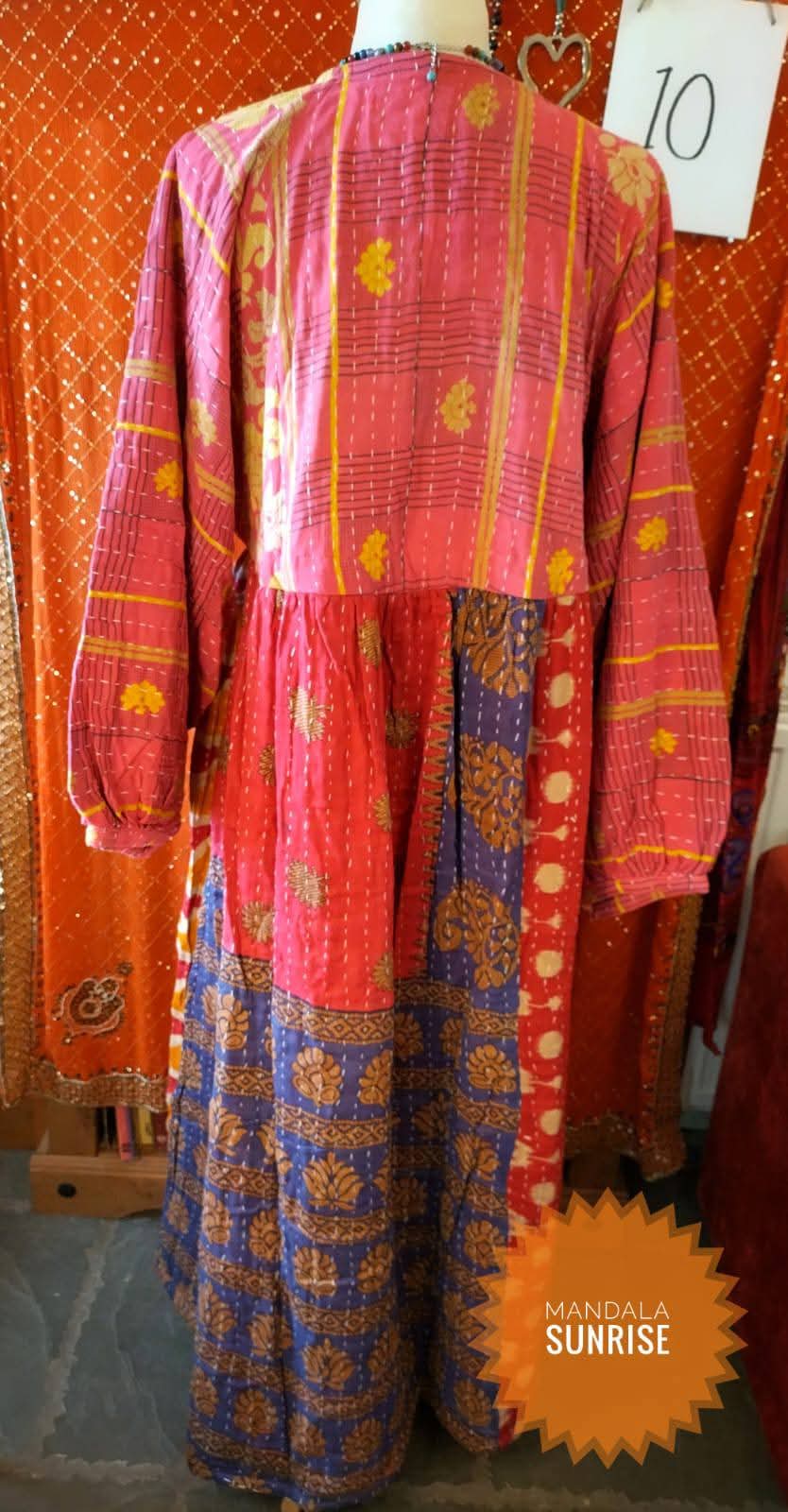 Peasant sleeved Kantha Dress free size (number 10)