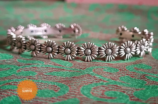 Sunflowers hallmarked silver 925 bangle