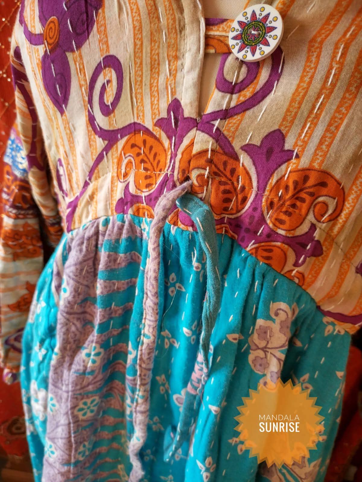 Peasant sleeved Kantha Dress free size (number 11)